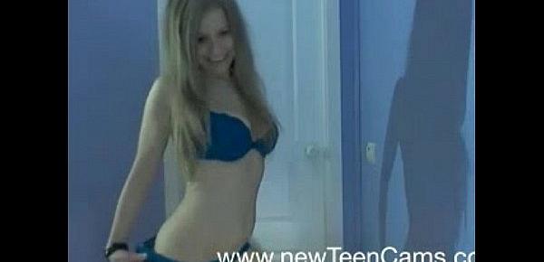  Cute young teen with highpitch voice striptease and fucking at newTeenCams.com